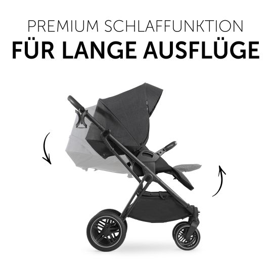 Hauck Vision X Duoset Black baby carriage (pushchair & carrycot) incl. XXL accessory pack - Melange Black