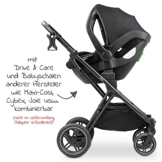 Hauck Vision X Duoset Black baby carriage (pushchair & carrycot) - Melange Beige