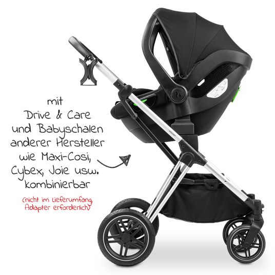Hauck Kombi-Kinderwagen Vision X Duoset Silver (Sportwagen & Babywanne) - Melange Grey