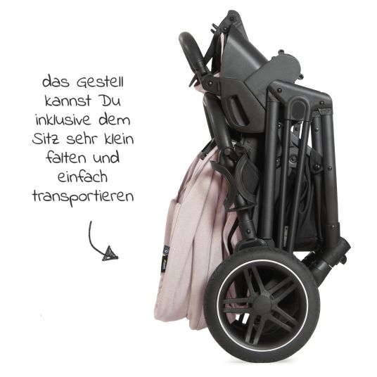 Hauck Kombi-Kinderwagen Vision X Duoset Black (Sportwagen und Babywanne) inkl. XXL Zubehörpaket - Melange Beige