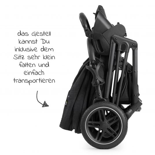 Hauck Kombi-Kinderwagen Vision X Duoset Black (Sportwagen und Babywanne) inkl. XXL Zubehörpaket - Melange Black