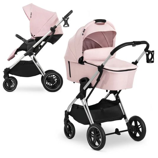 Hauck Kombi-Kinderwagen Vision X Duoset Silver (Sportwagen & Babywanne) - Melange Rose