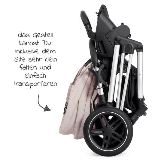 Hauck Kombi-Kinderwagen Vision X Duoset Silver (Sportwagen und Babywanne) inkl. XXL Zubehörpaket - Melange Beige