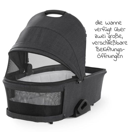 Hauck Kombi-Kinderwagen Vision X Duoset Silver (Sportwagen und Babywanne) inkl. XXL Zubehörpaket - Melange Black & Grey