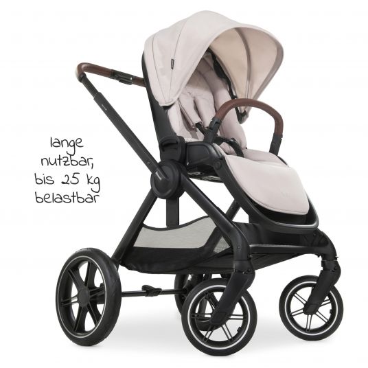 Hauck Combi stroller Walk N Care Set incl. baby bath, sport seat, leg cover and cup holder (loadable up to 22kg) - Beige