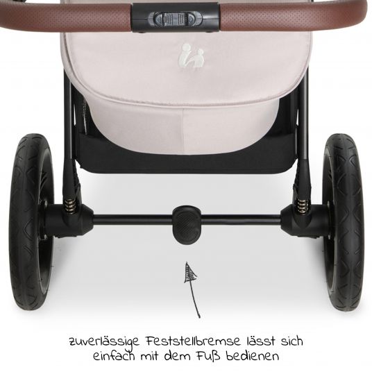 Hauck Set passeggino Walk N Care Combi con navicella, sedile sportivo, coprigambe e portabicchieri (carico massimo 22 kg) - Beige