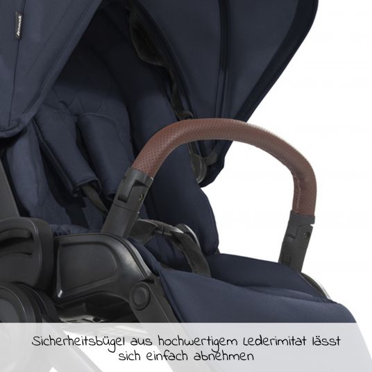 Hauck Set passeggino Walk N Care Combi con navicella, sedile sportivo, coprigambe e portabicchieri (carico massimo 22 kg) - Blu scuro