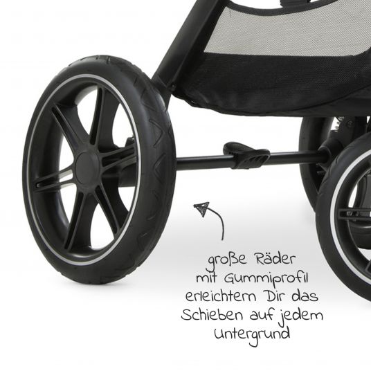 Hauck Kombi-Kinderwagen Walk N Care Set inkl. Babywanne, Sportsitz, Beindecke und Getränkehalter (bis 22kg belastbar) - Dark Blue