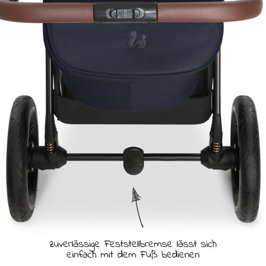 Hauck Kombi-Kinderwagen Walk N Care Set inkl. Babywanne, Sportsitz, Beindecke und Getränkehalter (bis 22kg belastbar) - Dark Blue