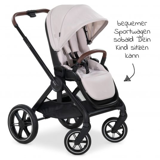 Hauck Combi stroller Walk N Care Set incl. baby bath, sport seat, leg cover and XXL accessories package - Beige