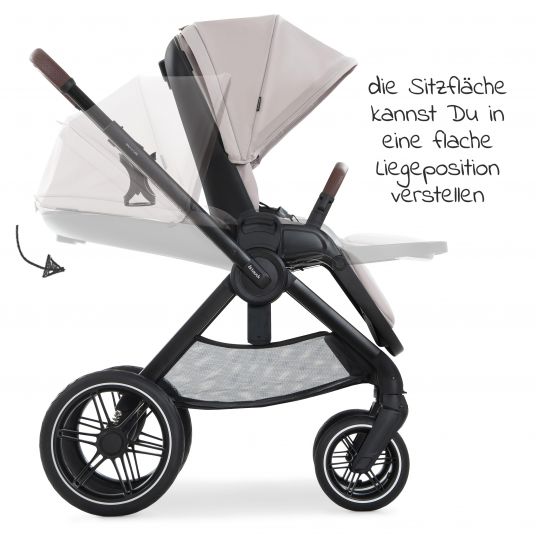Hauck Combi stroller Walk N Care Set incl. baby bath, sport seat, leg cover and XXL accessories package - Beige