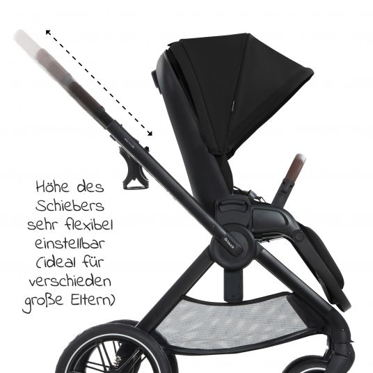 Hauck Combi Stroller Walk N Care Set incl. Baby Carrycot, Sport Seat, Leg Cover and XXL Accessory Pack - Black