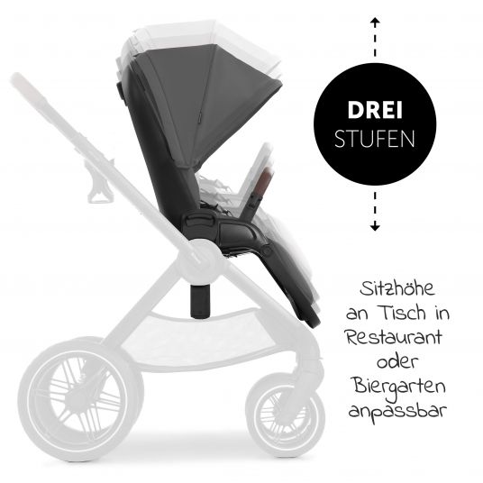 Hauck Combi stroller Walk N Care Set incl. carrycot, sport seat, leg cover and XXL accessories package - Dark Grey