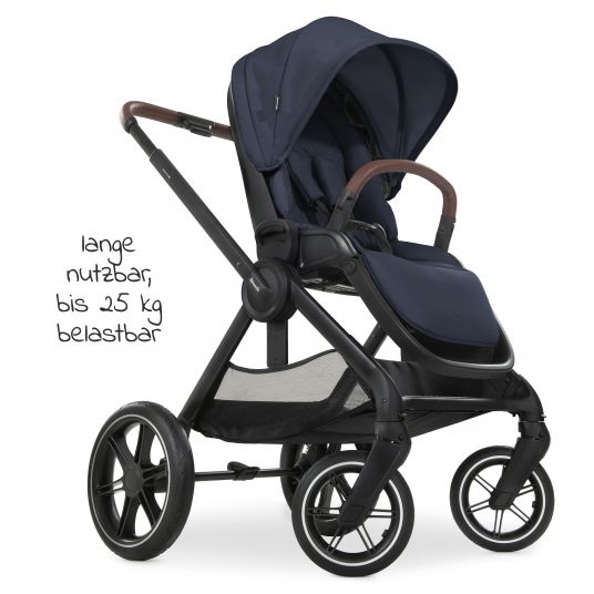Hauck Walk N Care Combi Stroller Set incl. Carrycot, Sport Seat, Leg Cover and XXL Accessory Pack - Dark Navy Blue