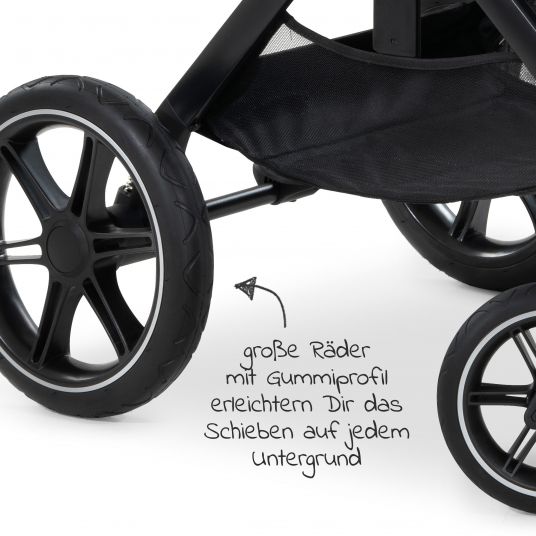 Hauck Kombi-Kinderwagen Walk N Care Set inkl. Babywanne, Sportsitz, Beindecke und XXL Zubehörpaket - Dark Navy Blue