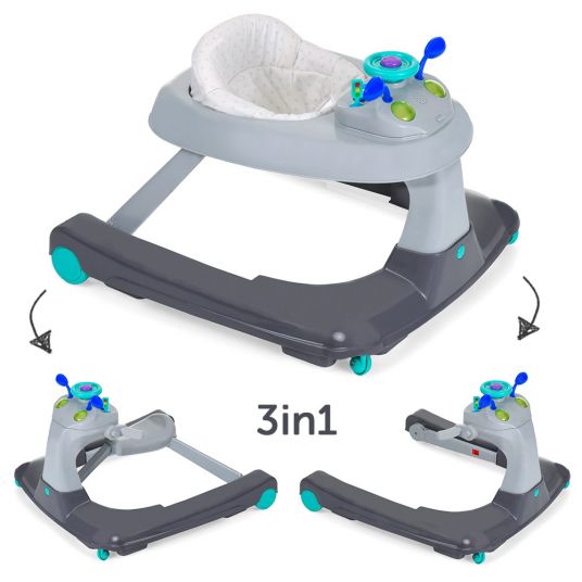Hauck Walking aid Ride On 3in1 (play center, carriage, slide) - Hearts
