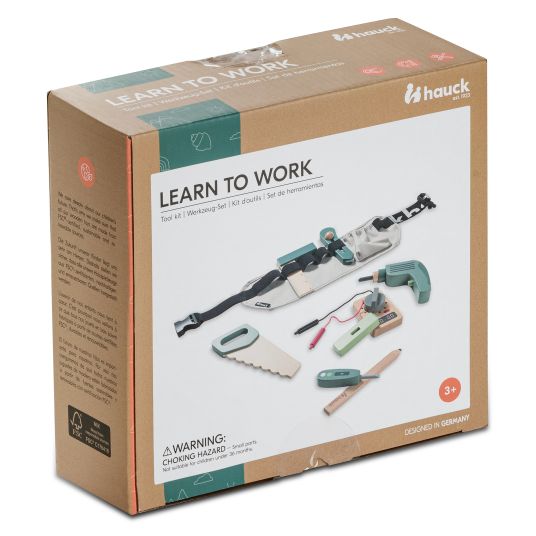 Hauck Learn to Work - 9-piece tool set incl. belt for little craftsmen