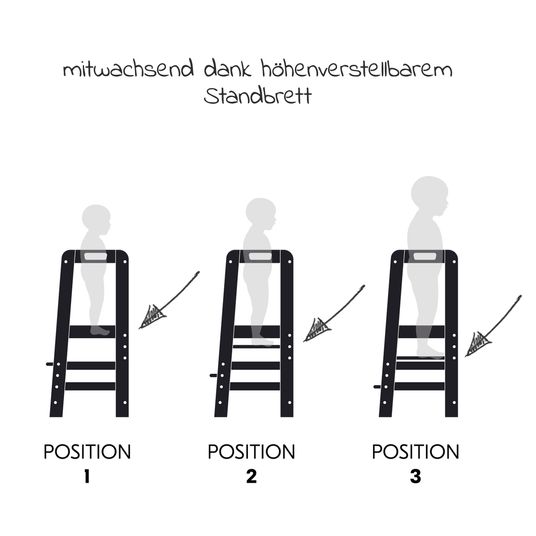 Hauck Lernturm / Kinderstuhl für Küche - Learn N Explore - Black