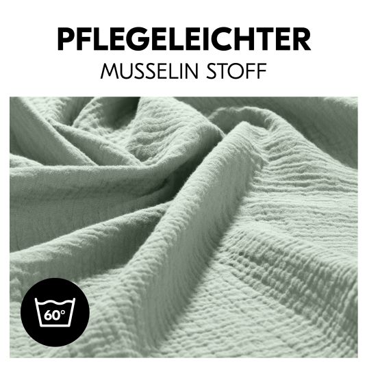 Hauck Mullwindeln / Mulltücher / Spucktücher Cuddle N Clean - 3er Set 80 x 80 cm - Sage / Beige / Cork