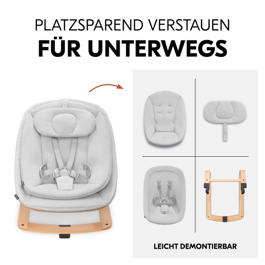 Hauck Neugeborenenaufsatz & Wippe Bouncer Eco - für Alpha & Beta Hochstuhl - Light Grey