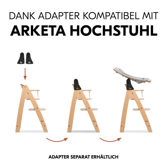 Hauck Neugeborenenaufsatz & Wippe Bouncer Eco - für Alpha & Beta Hochstuhl - Light Grey