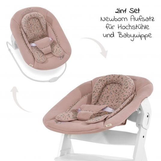 Hauck Neugeborenenaufsatz & Wippe für Alpha Hochstuhl Bouncer 2in1 - Disney - Bambi Rose