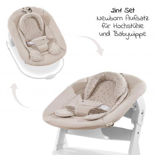 Hauck Neugeborenenaufsatz & Wippe für Alpha Hochstuhl Bouncer 2in1 - Disney - Winnie the Pooh Beige
