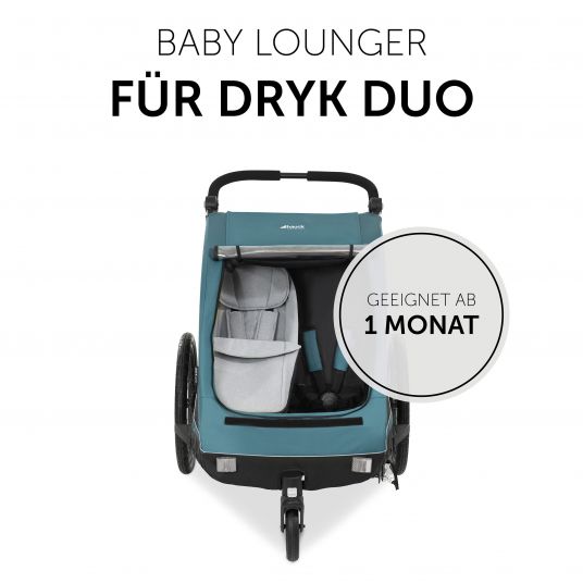 Hauck Neugeboreneneinsatz / Babysitz Lounger für Dryk Duo Fahrradanhänger - Grey