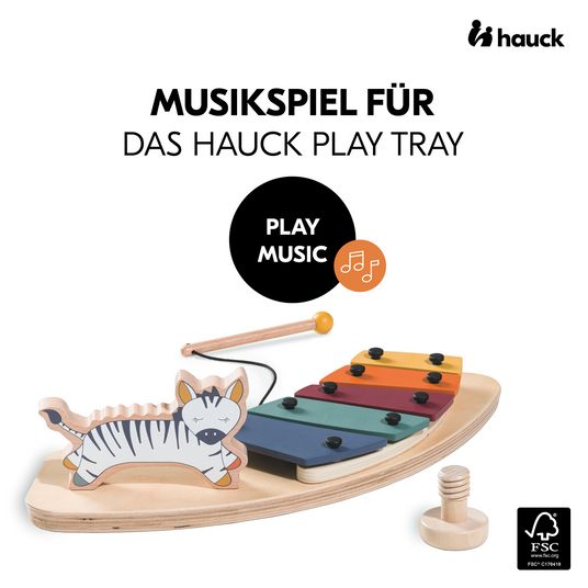 Hauck Play Tray Spiel Music - Xylophon Music-Spielzeug Zebra - für Hochstuhl Alpha & Beta