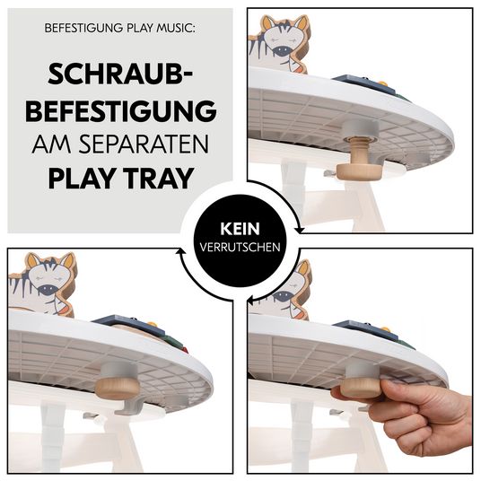Hauck Play Tray Spiel Music - Xylophon Music-Spielzeug Zebra - für Hochstuhl Alpha & Beta