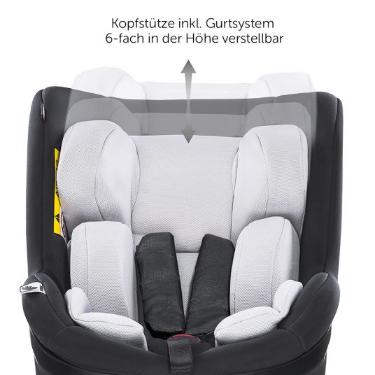 Hauck Reboard Kindersitz iPro Kids inkl. Isofix Basis iPro Base - i-Size (bis 4 Jahre) inkl. Sitzverkleinerer - Caviar