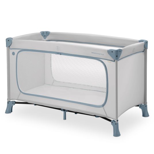 Hauck Dream N Play Plus travel cot (with side entry) - Dusty Blue