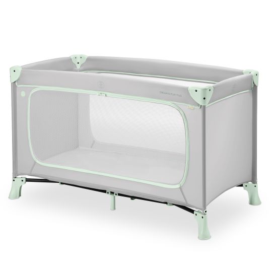 Hauck Dream N Play Plus travel cot (with side entry) - Dusty Mint
