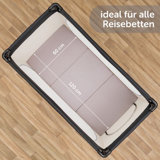 Hauck Reisebett Dream'n Play Plus - Sparset inkl. Matratze und Insektenschutz - Beige Grey