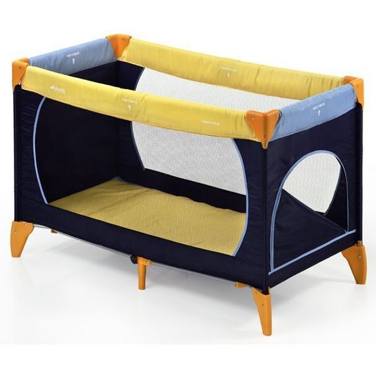 Hauck Travel Cot Dream'n Play Plus - Yellow Blue Navy
