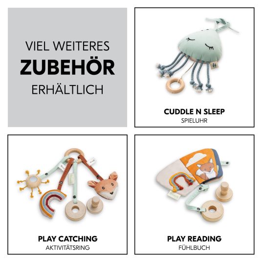 Hauck Reisebett & Laufgitter Sleep N Play SQ Set mit Komfort-Matratze + Insektenschutz + Buch "Gute Nacht im Meer" - Dark Blue