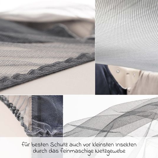 Hauck Reisebett & Laufgitter Sleep N Play SQ Set mit Komfort-Matratze + Insektenschutz + Buch "Gute Nacht im Meer" - Dark Blue