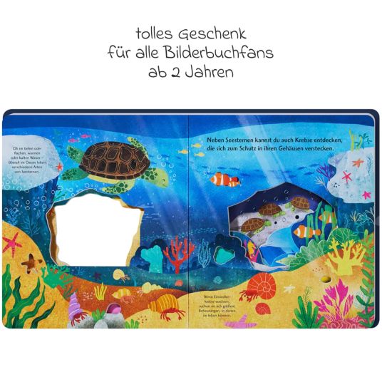 Hauck Reisebett & Laufgitter Sleep N Play SQ Set mit Komfort-Matratze + Insektenschutz + Buch "Gute Nacht im Meer" - Dark Blue