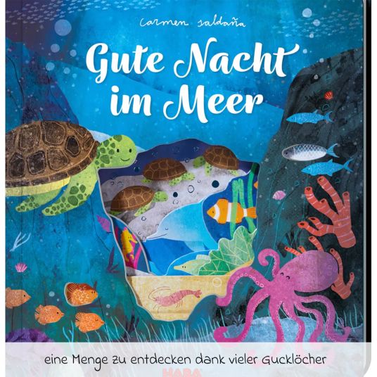 Hauck Reisebett & Laufgitter Sleep N Play SQ Set mit Komfort-Matratze + Insektenschutz + Buch "Gute Nacht im Meer" - Dark Blue