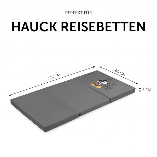 Hauck Reisebett-Matratze Sleeper 60 x 120 cm - Disney - Mickey Mouse Grey
