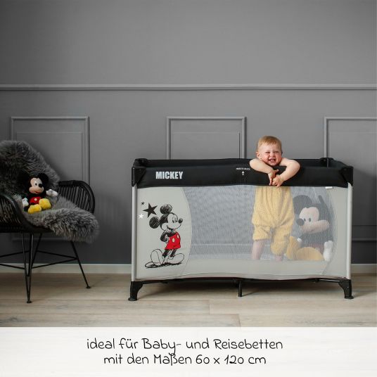 Hauck Dream N Play travel cot set incl. Alvi travel cot mattress & insect screen - Mickey Stars