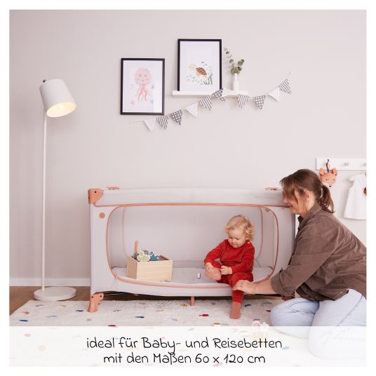 Hauck Reisebett Set Dream N Play Plus inkl. Alvi Reisebett-Matratze & Insektenschutz - Dusty Cork