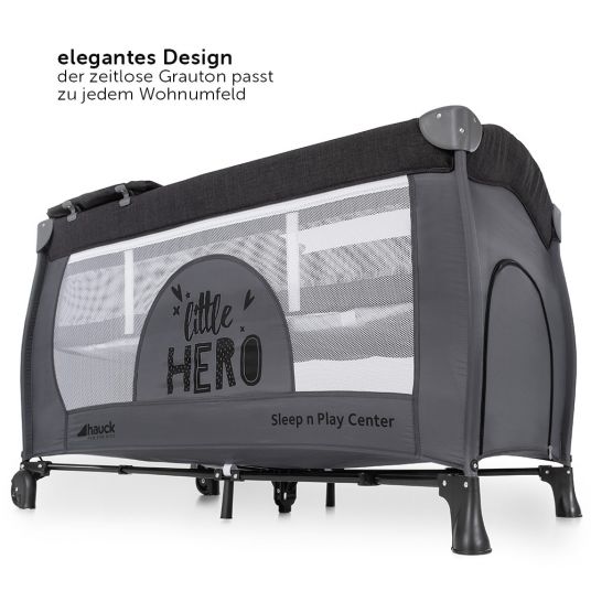 Hauck Travel cot set Sleep'n Play Center (incl. changing mat, height adjustable) - Little Hero