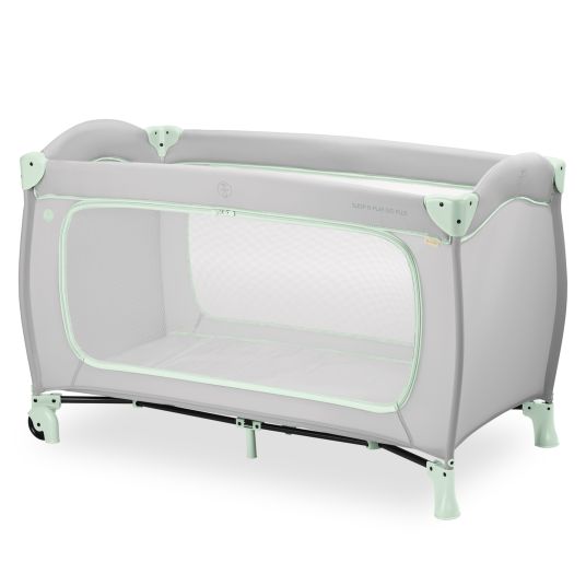 Hauck Sleep N Play Go Plus travel cot (with wheels and side entry) - Dusty Mint