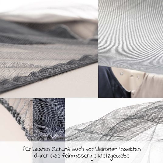 Hauck Reisebett Sparset Play'n Relax Center inkl. Komfort Matratze, Einhang, Wickelauflage & Moskitonetz - Dark Blue
