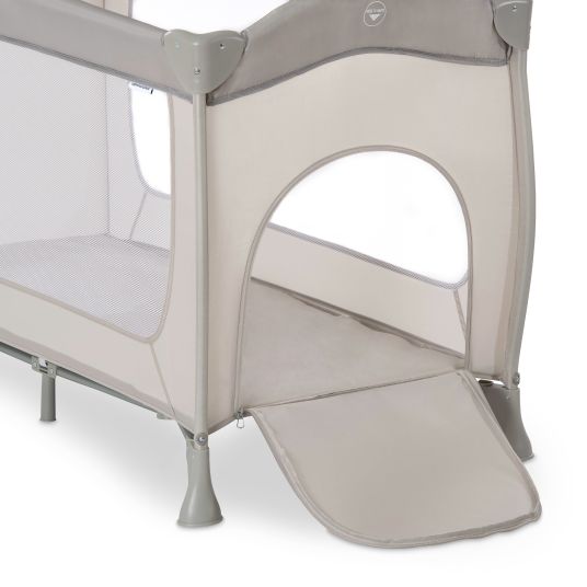 Hauck Sleep'n Play Go Plus travel cot economy set incl. Alvi travel cot mattress + insect screen + FREE changing bodysuit 3-pack - Beige