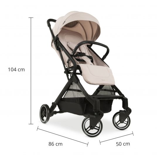 Hauck Travel buggy & stroller Travel N Care with lie-flat function, only 6.8 kg (loadable up to 22 kg) - Beige