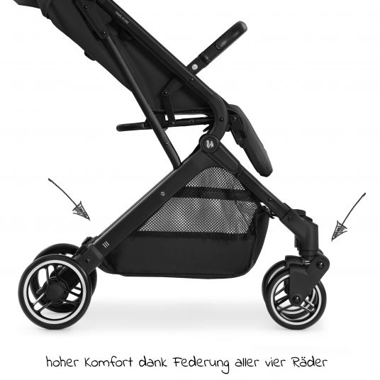 Hauck Reisebuggy & Sportwagen Travel N Care mit Liegefunktion, nur 6,8 kg (bis 22 kg belastbar) - Black