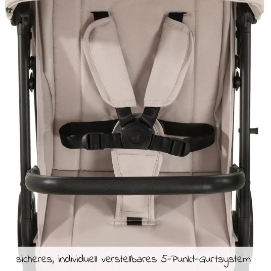 Hauck Travel buggy & pushchair Travel N Care with reclining function, only 6.8 kg (load capacity up to 22 kg) incl. Reboarder Pearl Pro 2 - Beige