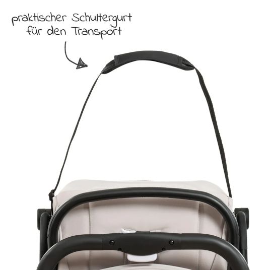 Hauck Travel buggy & pushchair Travel N Care with reclining function, only 6.8 kg (load capacity up to 22 kg) incl. Reboarder Pearl Pro 2 - Beige